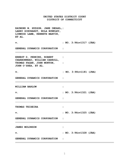 1 United States District Court District of Connecticut