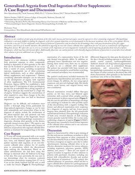 Generalized Argyria from Oral Ingestion of Silver Supplements: a Case Report and Discussion