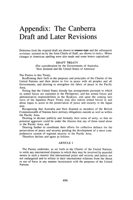 Appendix: the Canberra Draft and Later Revisions