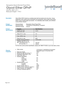 Glycol Ether Dpnp CAS No