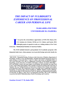 The Impact of Fulbright's Experience on Professional