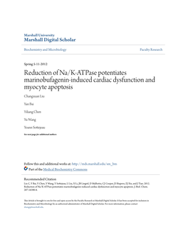 Reduction of Na/K-Atpase Potentiates Marinobufagenin-Induced Cardiac Dysfunction and Myocyte Apoptosis Changxuan Liu