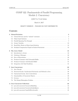 COMP 322: Fundamentals of Parallel Programming Module 2: Concurrency