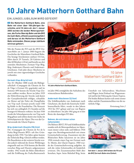 10 Jahre Matterhorn Gotthard Bahn