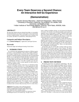 Every Team Deserves a Second Chance: an Interactive 9X9 Go Experience (Demonstration)