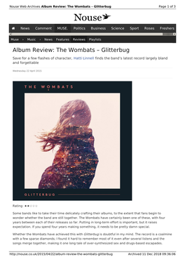 Album Review: the Wombats – Glitterbug | Nouse
