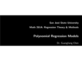Polynomial Regression Models