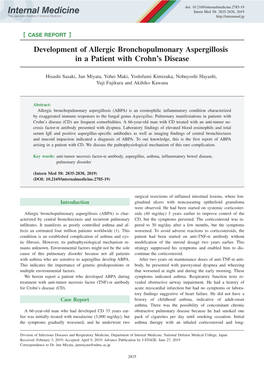 Development of Allergic Bronchopulmonary Aspergillosis in a Patient with Crohn's Disease