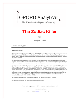 The Zodiac Killer