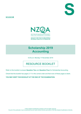 Scholarship Accounting (93203) 2019