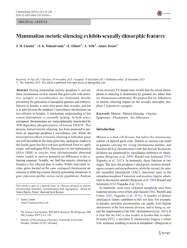 Mammalian Meiotic Silencing Exhibits Sexually Dimorphic Features