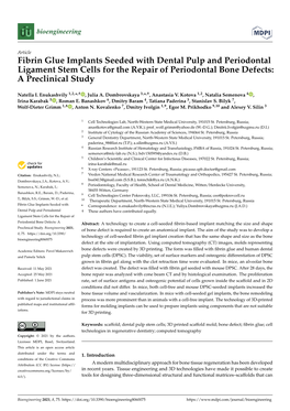 Fibrin Glue Implants Seeded with Dental Pulp and Periodontal Ligament Stem Cells for the Repair of Periodontal Bone Defects: a Preclinical Study