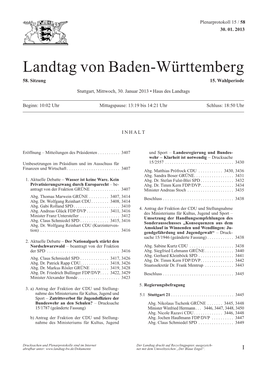 Landtag Von Baden-Württemberg 58