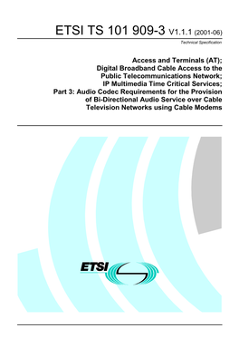 ETSI TS 101 909-3 V1.1.1 (2001-06) Technical Specification