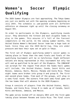 S Soccer Olympic Qualifying
