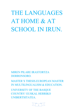 The Languages at Home & at School in Irun