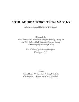 NORTH AMERICAN CONTINENTAL MARGINS a Synthesis and Planning Workshop