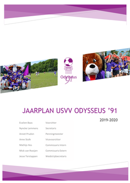 JAARPLAN USVV ODYSSEUS ’91 2019-2020 Evalien Baas Voorzitter