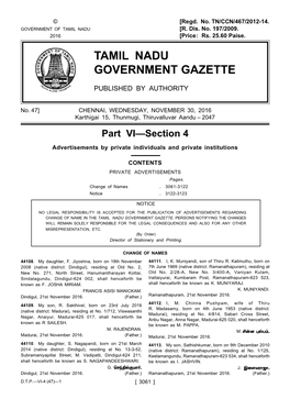 Tamil Nadu Government Gazette