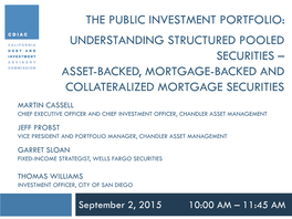 Understanding Structured Pooled Securities