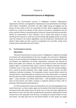 Environmental Concerns in Meghalaya