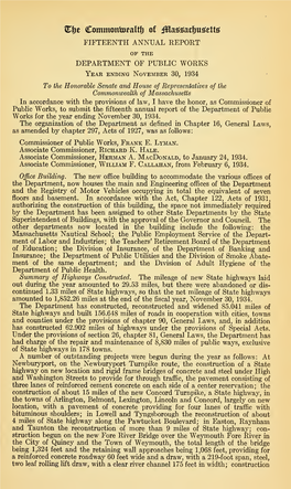 Annual Report of the Department of Public Works for the Year Ending November 30, 1934