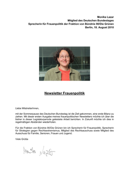 Newsletter Frauenpolitik