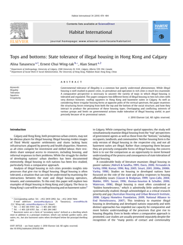 State Tolerance of Illegal Housing in Hong Kong and Calgary