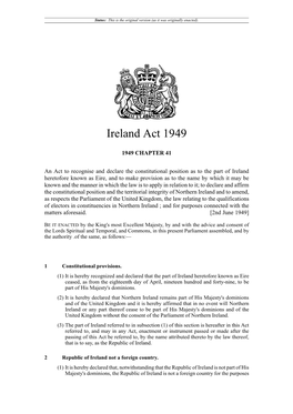 Ireland Act 1949