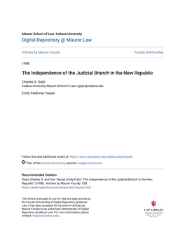 The Independence of the Judicial Branch in the New Republic