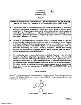 Restoril™ (Temazepam) Capsules USP