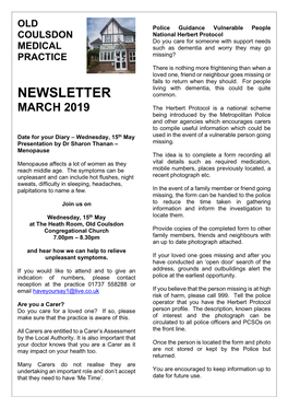 March 2019 Newsletter