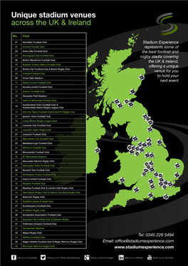 Unique Stadium Venues Across the UK & Ireland