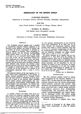 Mineralogy of the Zippeite Group 433