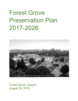 Forest Grove Preservation Plan 2017-2026