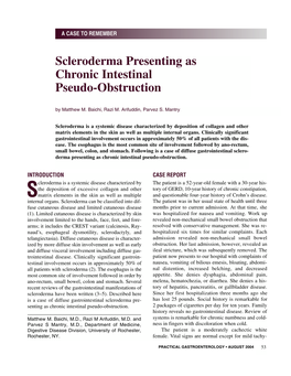 Scleroderma Presenting As Chronic Intestinal Pseudo-Obstruction