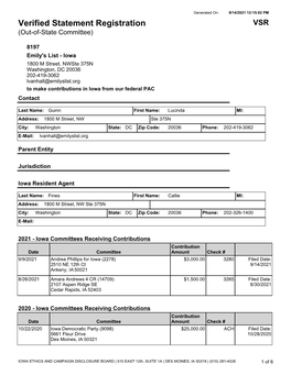 Verified Statement Registration VSR (Out-Of-State Committee)