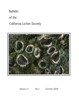 Bulletin of the California Lichen Society