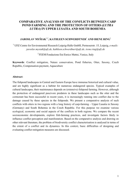 Comparative Analysis of the Conflicts Between Carp Pond Farming and the Protection of Otters (Lutra Lutra) in Upper Lusatia and South Bohemia