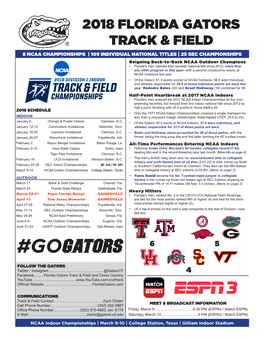 2018 Florida Gators Track & Field