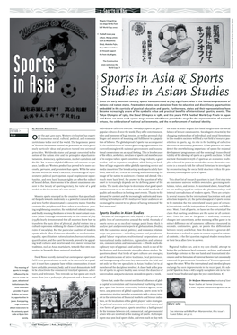 Sports in Asia and Sports Studies in Asian Studies