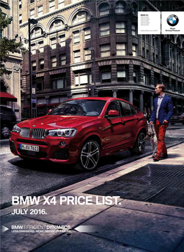 Bmw X4 Price List. July 2016