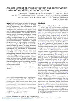 An Assessment of the Distribution and Conservation Status of Hornbill Species in Thailand