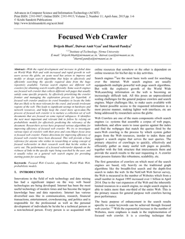 Focused Web Crawler