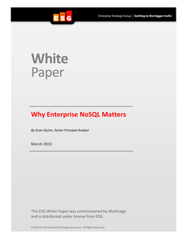 Why Enterprise Nosql Matters
