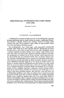 Bibliografija Suvremene Hrvatske Proze (1945- 1966)