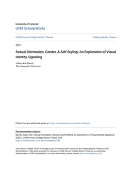 Sexual Orientation, Gender, & Self-Styling