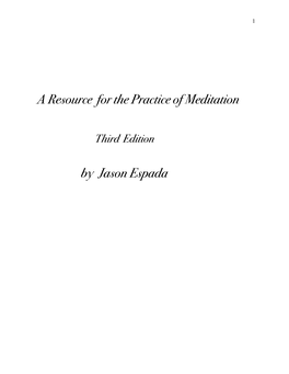 A Resource for the Practice of Meditation – Third Edition