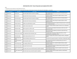 Panel of Specialists (Last Updated 30 Oct 2017) Note: 1