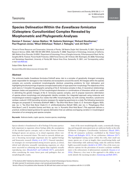 Species Delineation Within the Euwallacea Fornicatus (Coleoptera: Curculionidae) Complex Revealed By